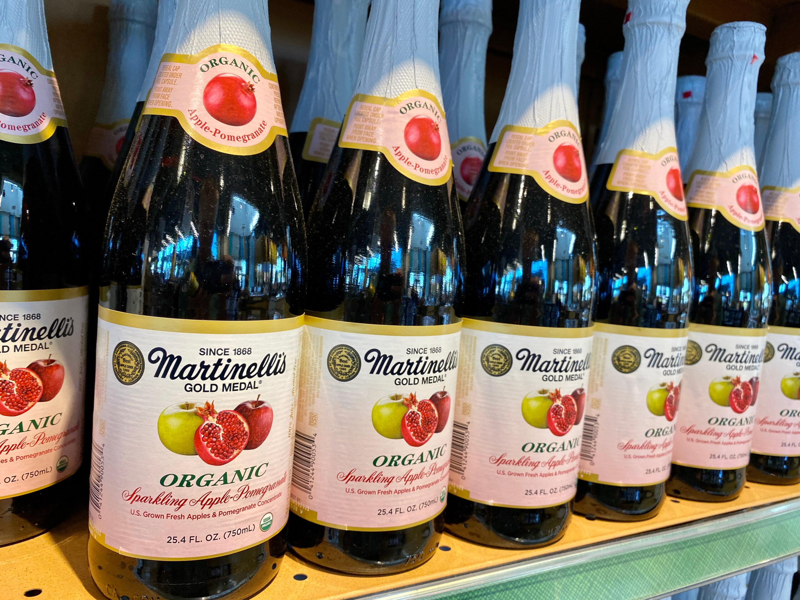 Shelf of Martinelli's Bottles